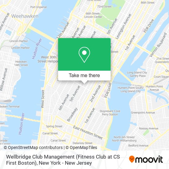 Wellbridge Club Management (Fitness Club at CS First Boston) map