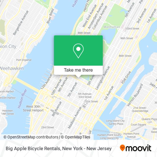 Big Apple Bicycle Rentals map