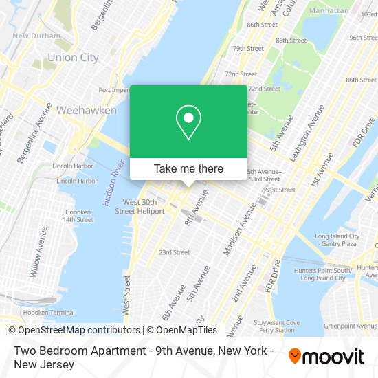 Two Bedroom Apartment - 9th Avenue map