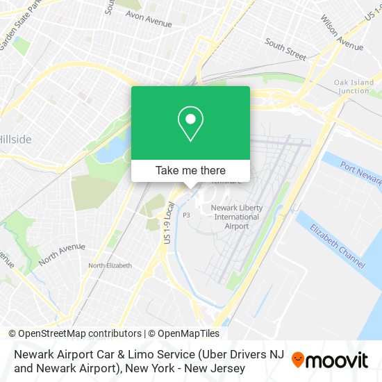 Mapa de Newark Airport Car & Limo Service (Uber Drivers NJ and Newark Airport)