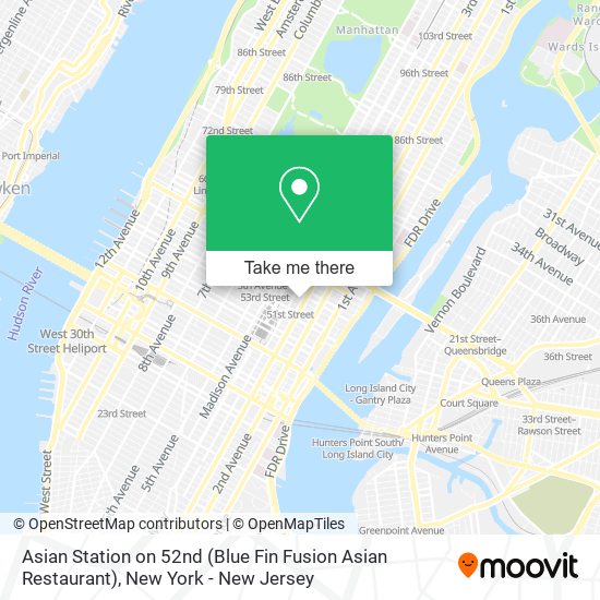 Mapa de Asian Station on 52nd (Blue Fin Fusion Asian Restaurant)
