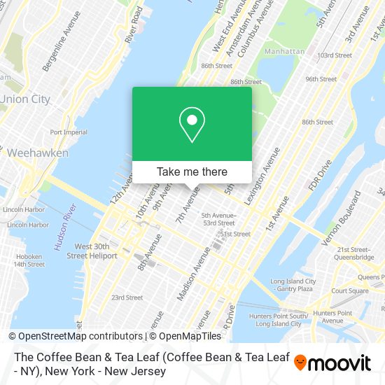 Mapa de The Coffee Bean & Tea Leaf