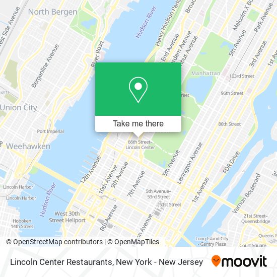 Mapa de Lincoln Center Restaurants