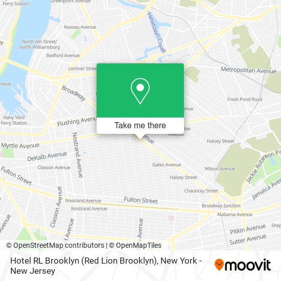 Mapa de Hotel RL Brooklyn (Red Lion Brooklyn)