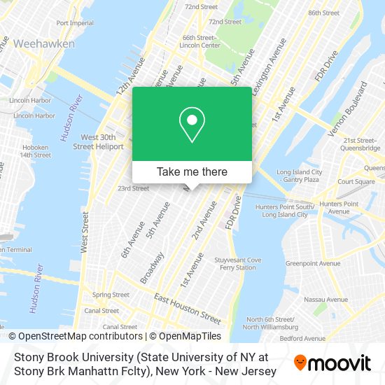 Mapa de Stony Brook University (State University of NY at Stony Brk Manhattn Fclty)