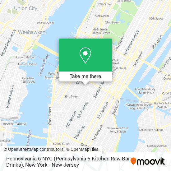 Mapa de Pennsylvania 6 NYC (Pennsylvania 6 Kitchen Raw Bar Drinks)