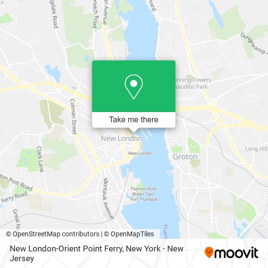 New London-Orient Point Ferry map