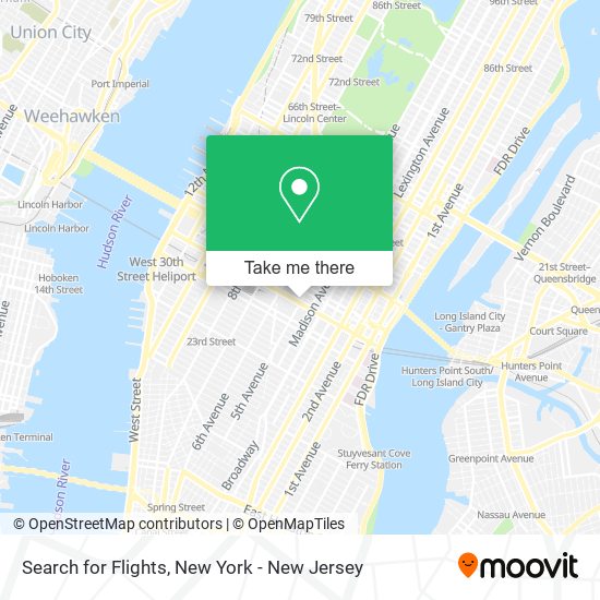 Search for Flights map