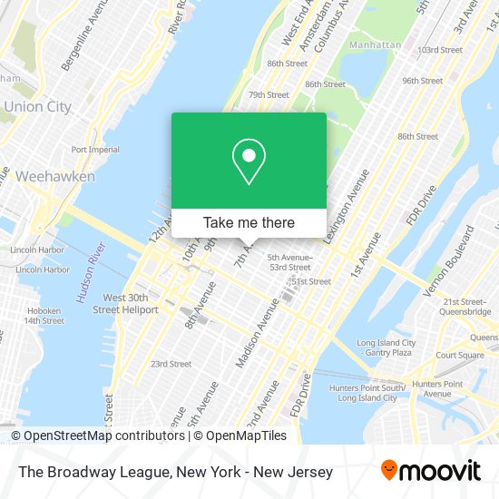 The Broadway League map