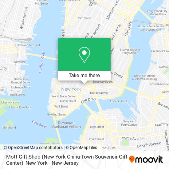 Mapa de Mott Gift Shop (New York China Town Souveneir Gift Center)