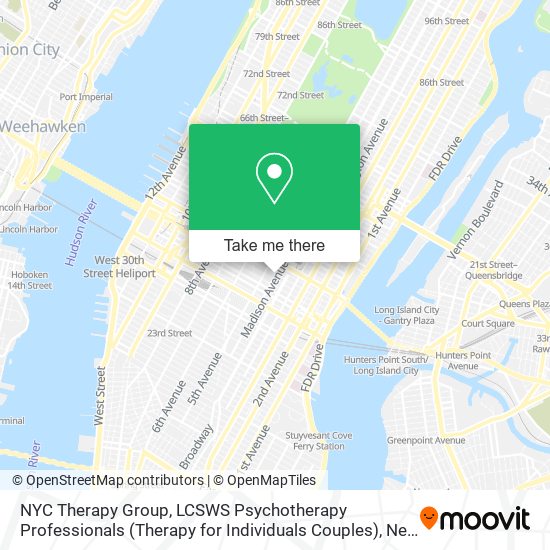 NYC Therapy Group, LCSWS Psychotherapy Professionals (Therapy for Individuals Couples) map