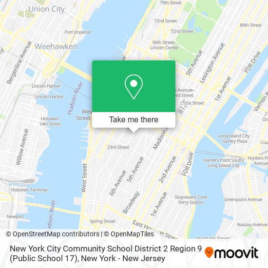 Mapa de New York City Community School District 2 Region 9 (Public School 17)