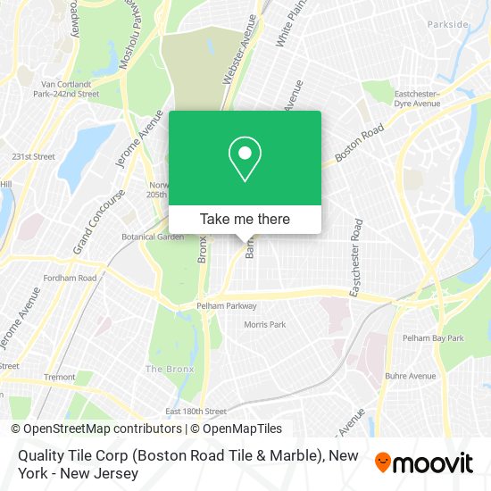 Mapa de Quality Tile Corp (Boston Road Tile & Marble)