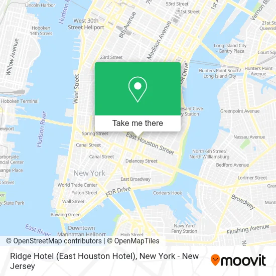Ridge Hotel (East Houston Hotel) map