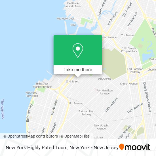 New York Highly Rated Tours map