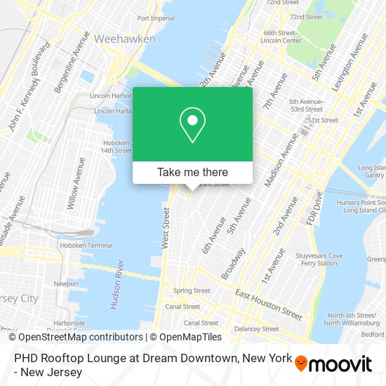 Mapa de PHD Rooftop Lounge at Dream Downtown