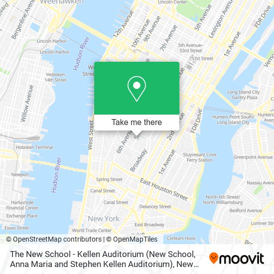 The New School - Kellen Auditorium (New School, Anna Maria and Stephen Kellen Auditorium) map