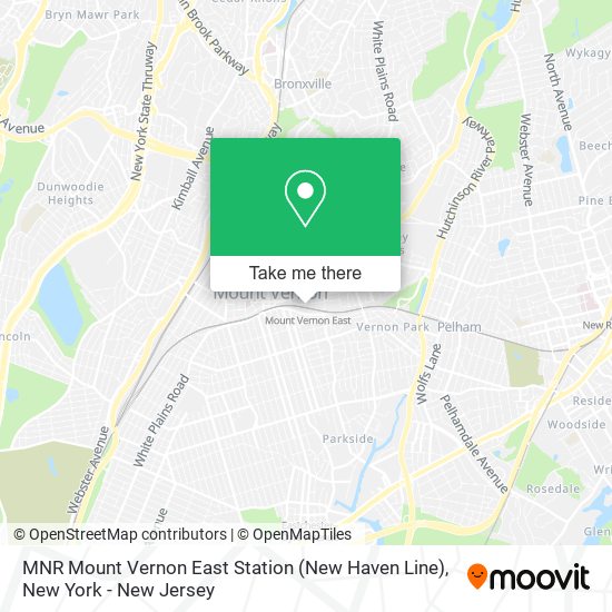 MNR Mount Vernon East Station (New Haven Line) map