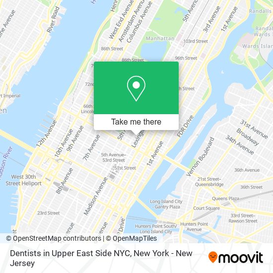 Dentists in Upper East Side NYC map