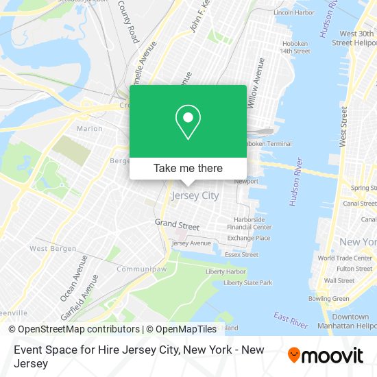 Event Space for Hire Jersey City map