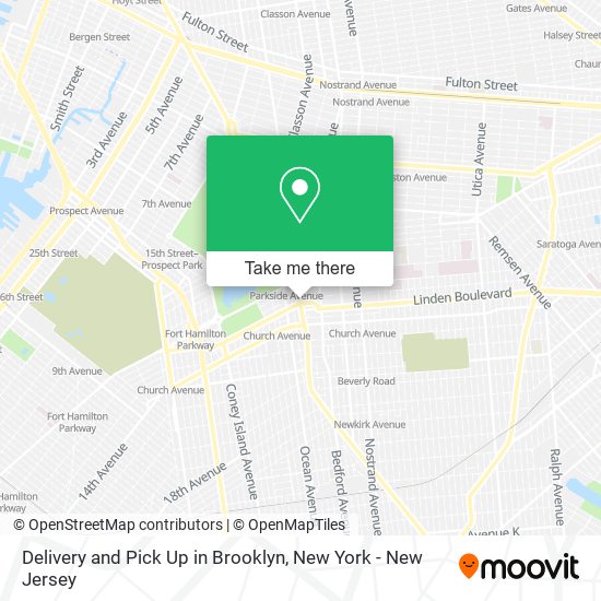 Delivery and Pick Up in Brooklyn map