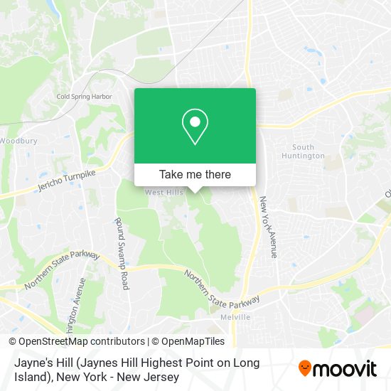 Jayne's Hill (Jaynes Hill Highest Point on Long Island) map