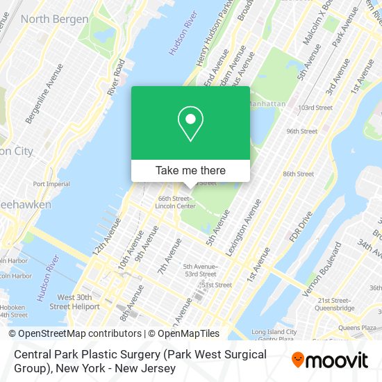 Central Park Plastic Surgery (Park West Surgical Group) map