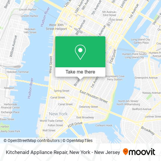 Mapa de Kitchenaid Appliance Repair
