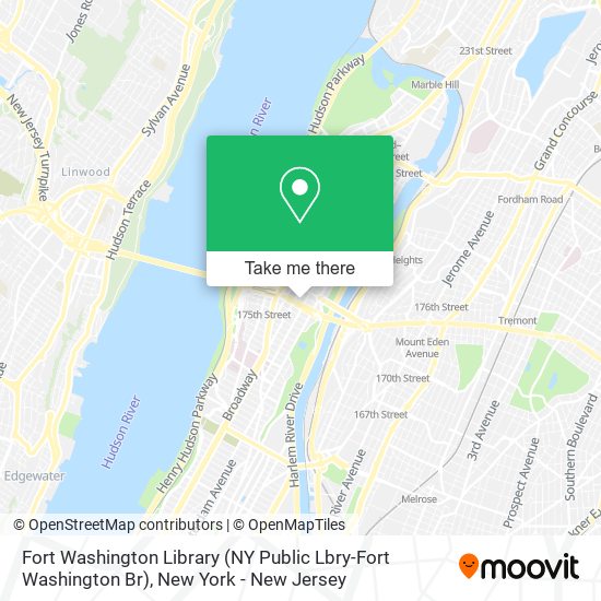 Mapa de Fort Washington Library (NY Public Lbry-Fort Washington Br)