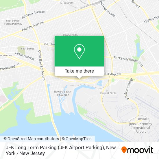 Mapa de JFK Long Term Parking (JFK Airport Parking)