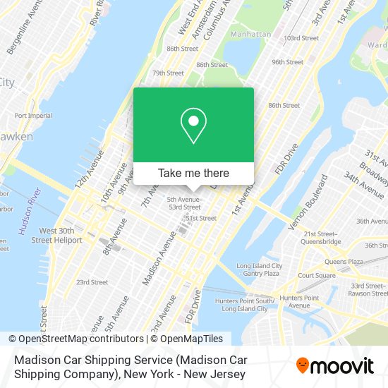 Madison Car Shipping Service map