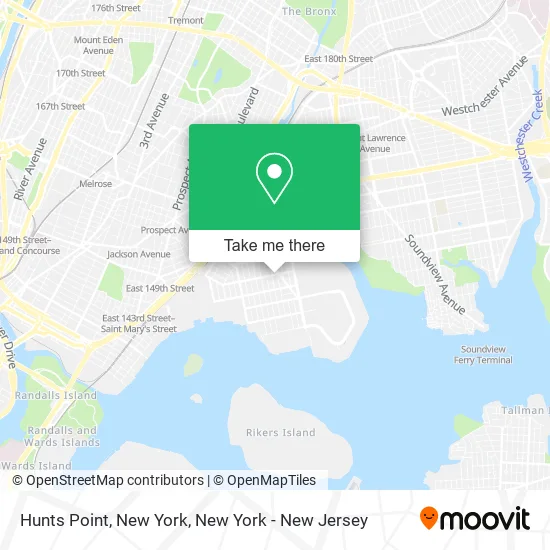 Hunts Point, New York map