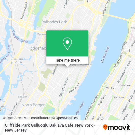 Cliffside Park Gulluoglu Baklava Cafe map