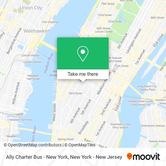 Ally Charter Bus - New York map