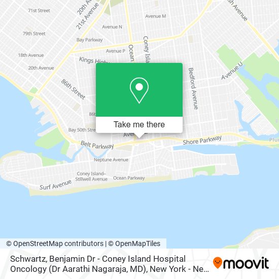 Schwartz, Benjamin Dr - Coney Island Hospital Oncology (Dr Aarathi Nagaraja, MD) map