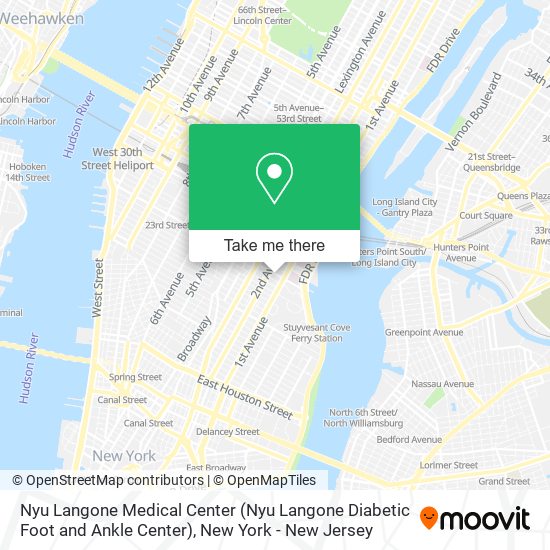 Nyu Langone Medical Center (Nyu Langone Diabetic Foot and Ankle Center) map