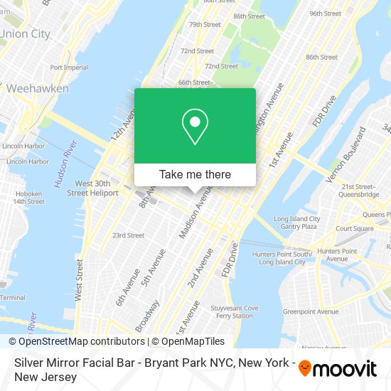Mapa de Silver Mirror Facial Bar - Bryant Park NYC