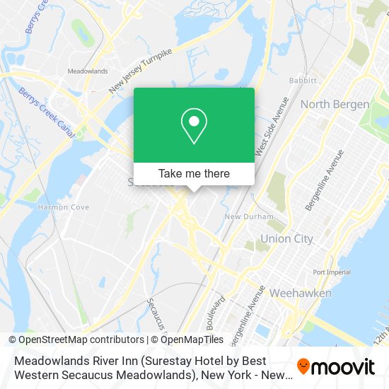 Mapa de Meadowlands River Inn (Surestay Hotel by Best Western Secaucus Meadowlands)