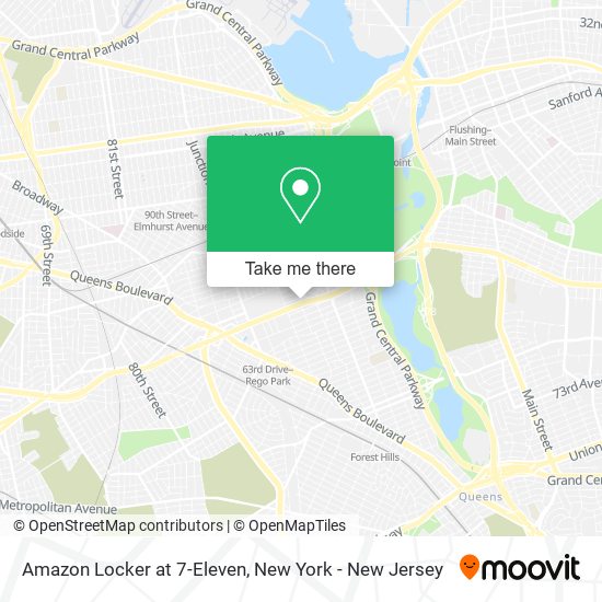 Mapa de Amazon Locker at 7-Eleven