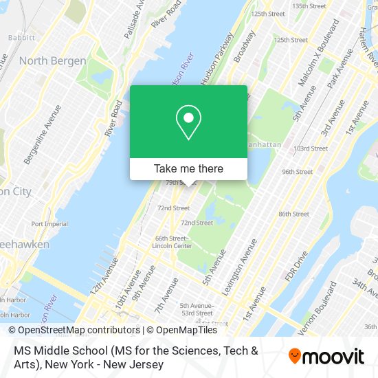 Mapa de MS Middle School (MS for the Sciences, Tech & Arts)