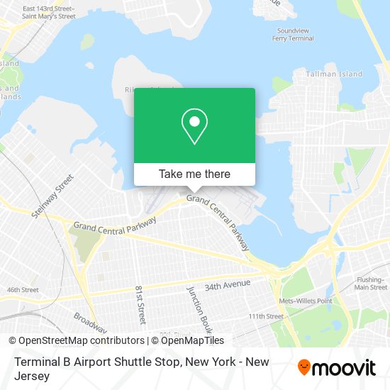 Mapa de Terminal B Airport Shuttle Stop