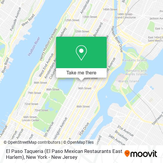 El Paso Taqueria (El Paso Mexican Restaurants East Harlem) map