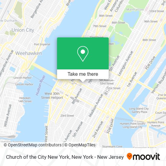 Mapa de Church of the City New York