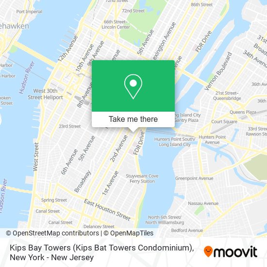 Mapa de Kips Bay Towers (Kips Bat Towers Condominium)