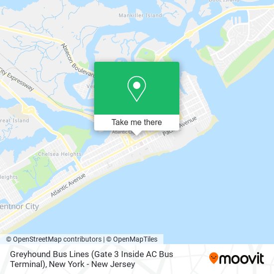 Mapa de Greyhound Bus Lines (Gate 3 Inside AC Bus Terminal)