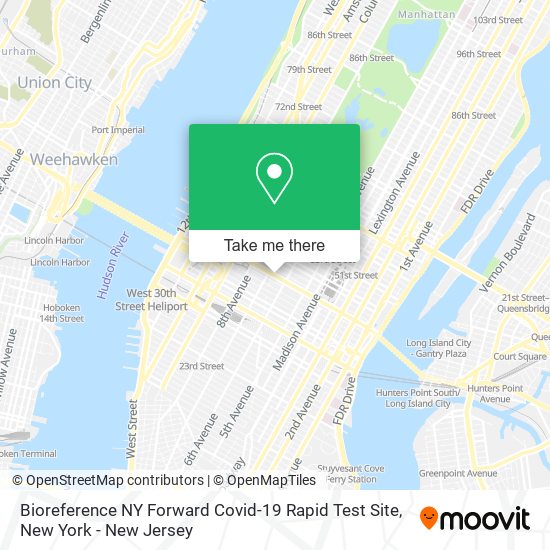 Bioreference NY Forward Covid-19 Rapid Test Site map