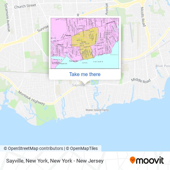 Sayville, New York map