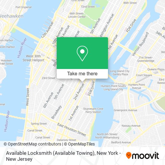 Available Locksmith (Available Towing) map