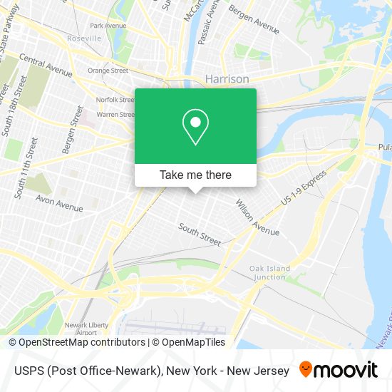 Mapa de USPS (Post Office-Newark)