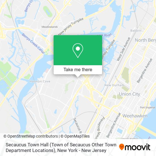 Mapa de Secaucus Town Hall (Town of Secaucus Other Town Department Locations)